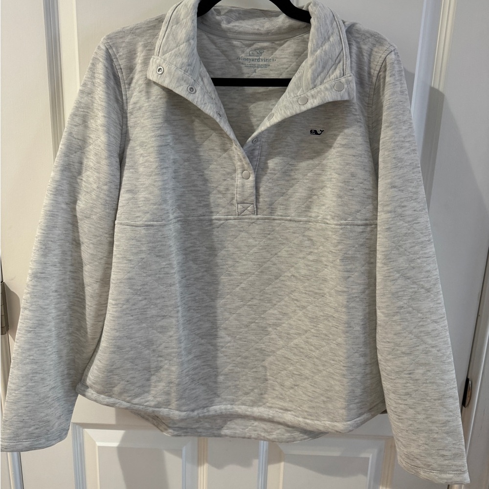 Vineyard Vines Women's Light Gray Cowl Neck Sweater